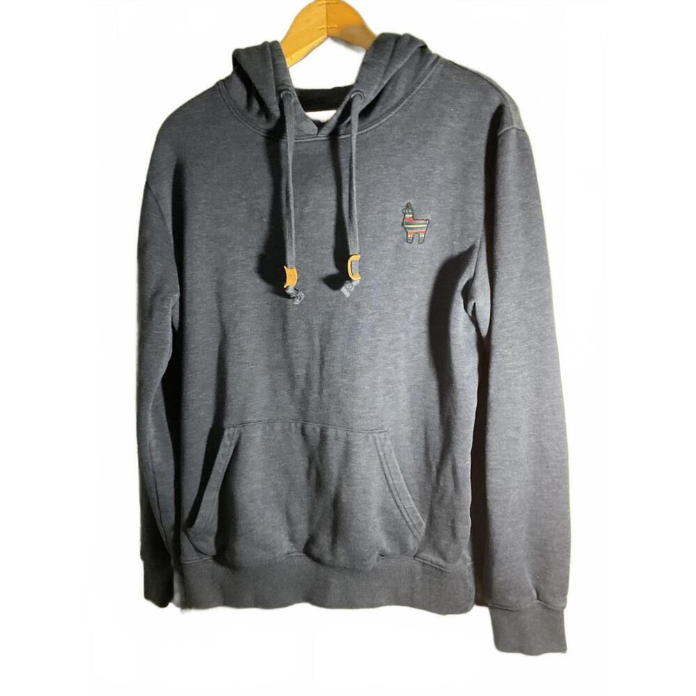 Tentree Blue Organic Hoodie with Alpaca Small